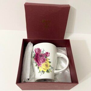 Vtg Adeline England Design Happy Birthday Fine Porcelain 14oz Mug with Spoon